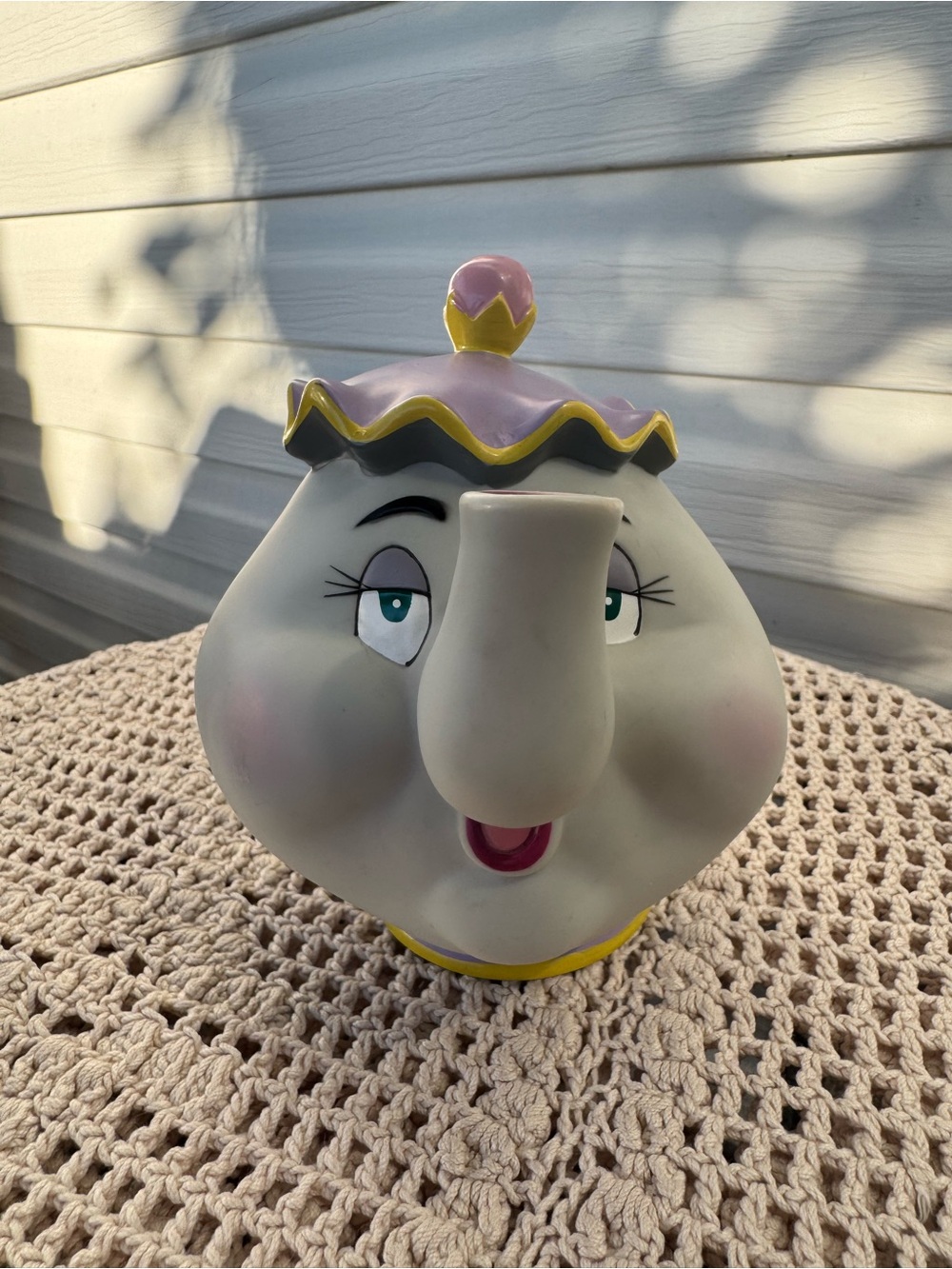 Vintage Beauty and the Beast Mrs. Potts teapot coin bank